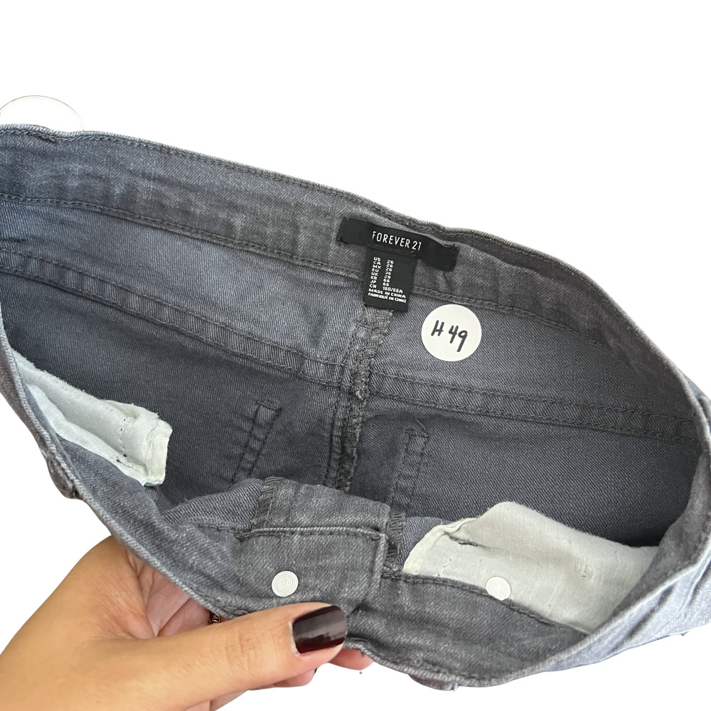 FOREVER 21 Women's Denim Skinny Jeans Grey 26 - Picture 6 of 6